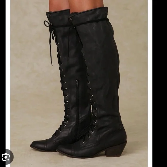 Jeffrey Campbell Joe Boots Sz 11 Dark Green Free People Tall Lace Up Combat Mili